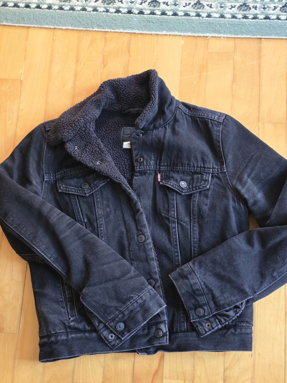 Levi's Black Sherpa-Lined Denim Jacket